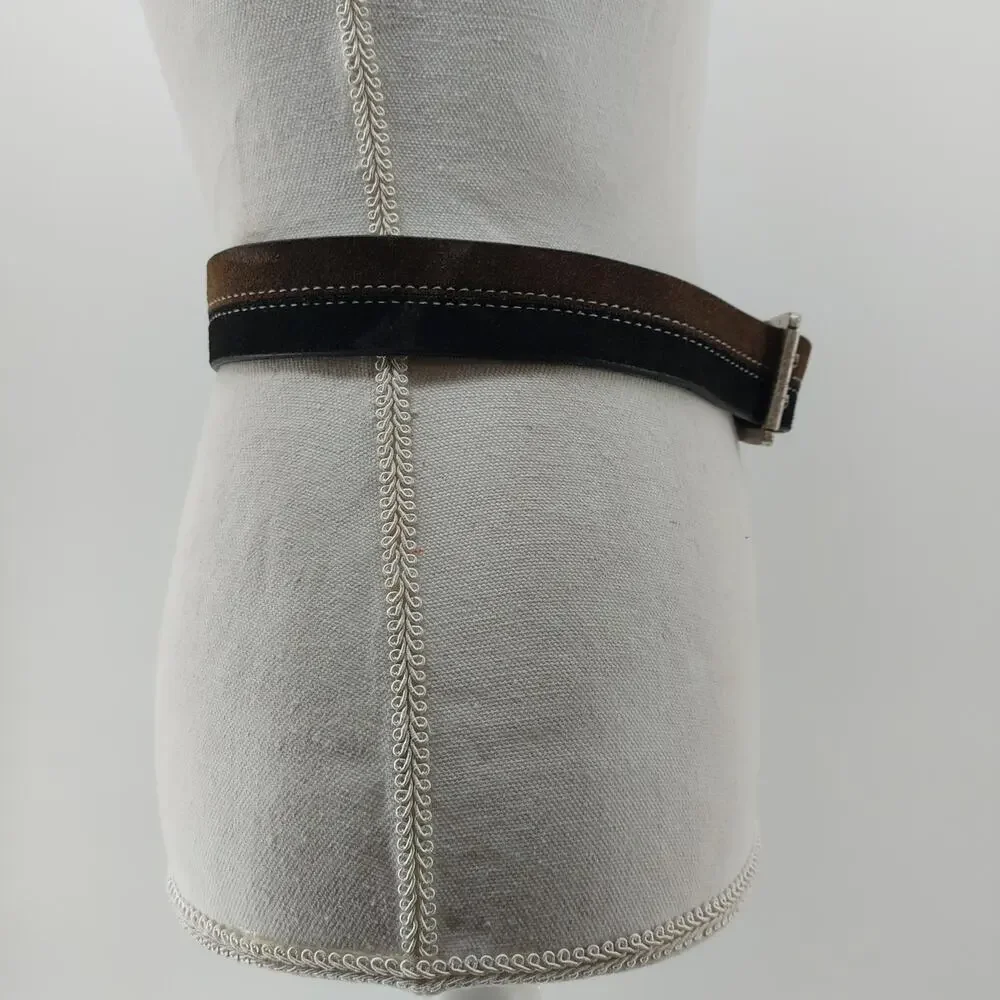 Arizona Jean Womens Belt Medium Two Tone Brown Black Suede Y2K